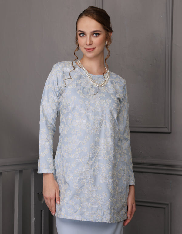 BAJU KURUNG MODEN PAULINE (DUSTY BLUE)